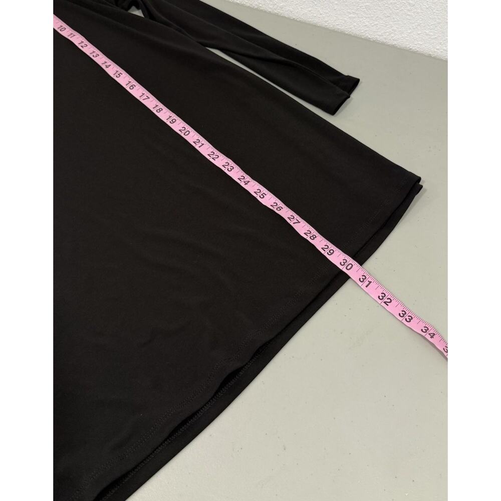 Clara Sun Woo Black Basic Tunic Top Slinky Travel Stretch Womens XL - Picture 6 of 6